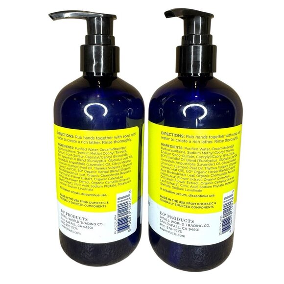 NEW EO Essentials Fresh Lemon Eucalyptus Hand Soap Botanical Essential Oil 12 Oz - Picture 2 of 3